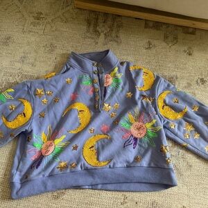 QUEEN OF SPARKLES Lavender Embroidered Sweatshirt